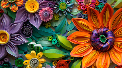 colorful flowers on a gray background