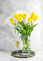 yellow tulips in a vase