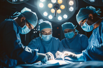 Surgical Team Working Together in Operating Room