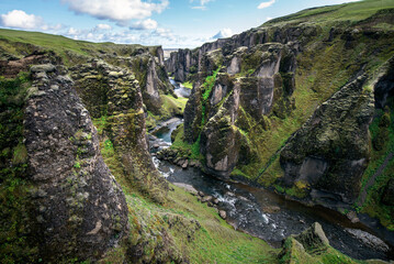 Fjadrargljufur canyon in South of Iceland - 755754879