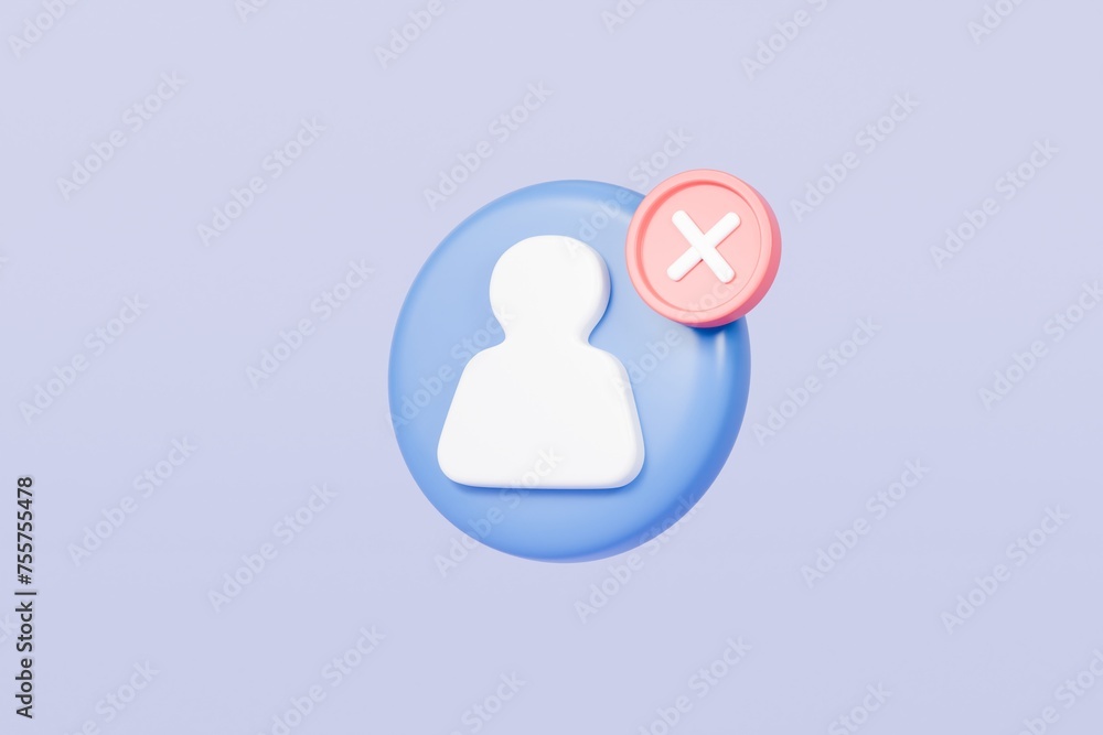 Poster profile personal online account rejected verification icon. username password, profile name, secure 