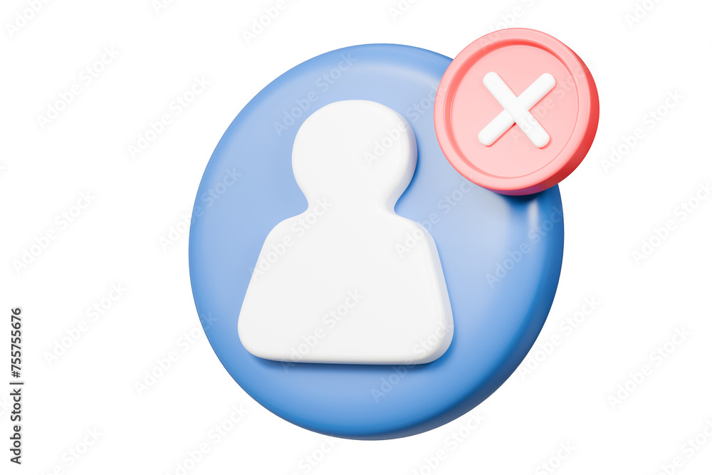 Poster profile personal online account rejected verification icon. username password, profile name, secure 
