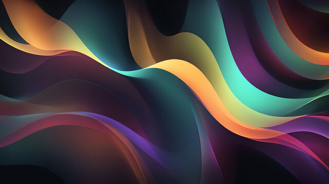 abstract clowing background with multicolored blurred gradients moving on dark