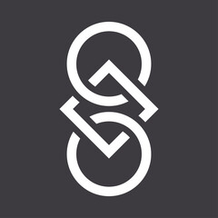 Abstract icon isolated on black background. Vector illustration.