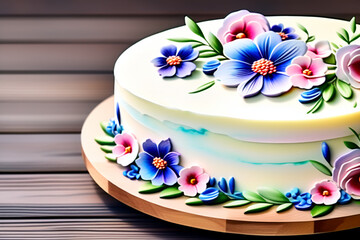 Fototapeta na wymiar flower cake