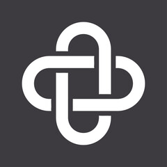 Abstract icon isolated on black background. Vector illustration.