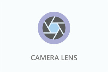 Naklejka premium Camera lens icon or logo sign symbol vector illustration