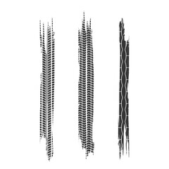 Grunge Off-road Tire Tracks And Marks. Vector Tire Impressions From Rally And Motocross. Grungy Vehicle Path Textures