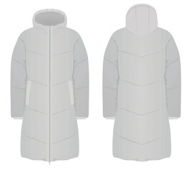 Grey winter jacket. vector illustration