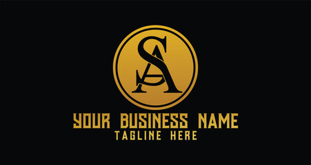 Elegant SA Logo Design suitable for business, brand and company