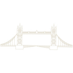 Obraz premium Vector line hand-drawn illustration with Tower Bridge. London, England. SVG isolated file