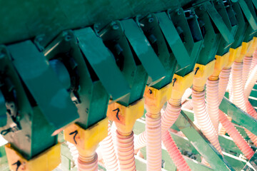 details of red hose of green seed machine used in agriculture