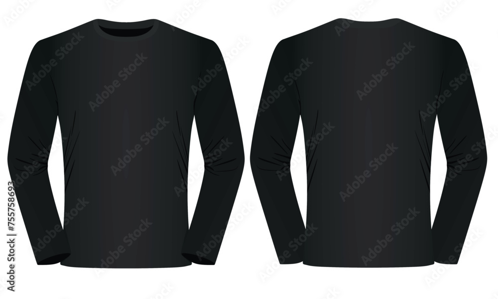 Sticker Long sleeve black t shirt. vector illustration