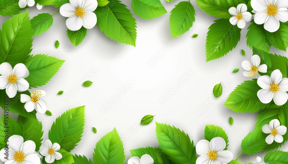 Poster beautiful spring minimalistic abstract white background for modern design projects