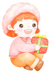 Girl Celebrating Christmas