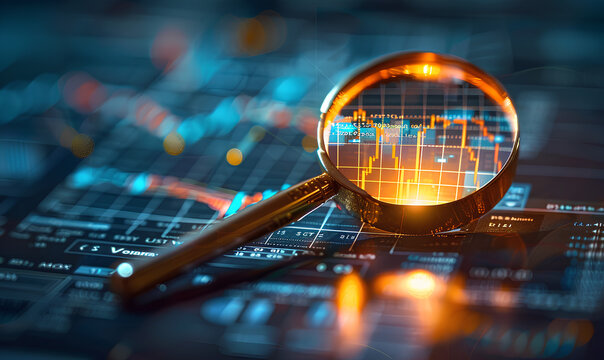 Business audit stock financial finance management on analysis data strategy with graph accounting marketing or report chart economy investment research profit concept