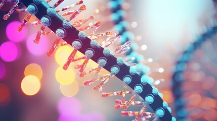 A closeup of a dna molecule with visible mutations