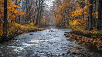 Fototapeta premium River Flowing Through Forest