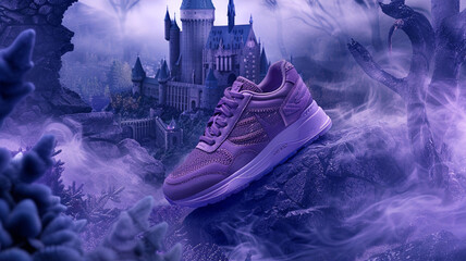 Imagine a mystical realm shrouded in twilight mist, where wizards journey in Ultra Violet Sneakers, harnessing the arcane energies of the universe.