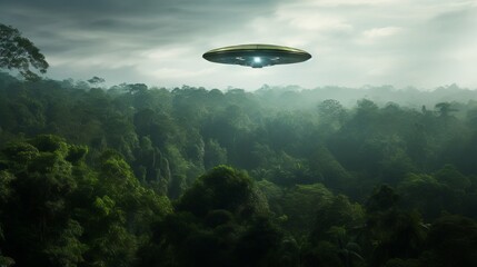 A uap sighting over a serene forest clearing