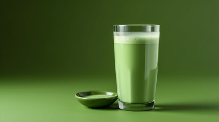 matcha in a glass.
