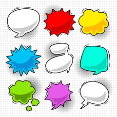 Collection comic speech bubble expression set 