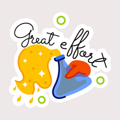 Check out flat sticker of great effort 