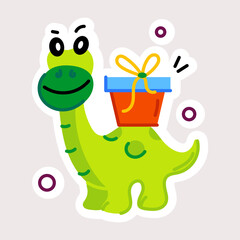 Naklejka premium Premium flat sticker of a dragon gift 
