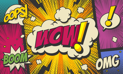 Comic cartoon pop art background 