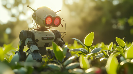 robots in the smartfarm of the future controlled by Intelligent AI