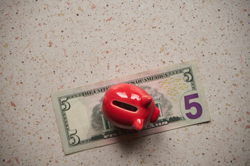 US banknote, piggy bank