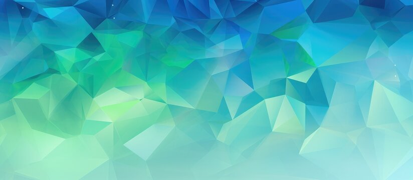 Low poly crystal background in Light Blue and Green colors.