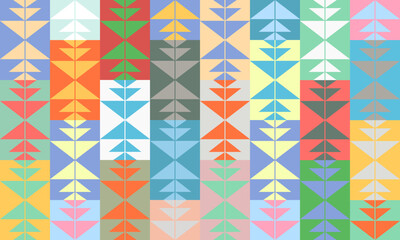 Rug carpet background Geometric ethnic oriental ikat pattern traditional Design for background, carpet, wallpaper, clothing, wrapping, Batik, fabric, Vector illustration