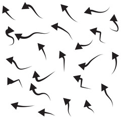 Doddle arrow set, collection of hand drawn arrows, vector set. eps10