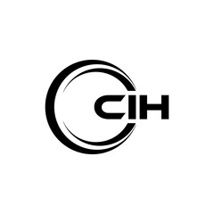 CIH letter logo design with white background in illustrator, cube logo, vector logo, modern alphabet font overlap style. calligraphy designs for logo, Poster, Invitation, etc.
