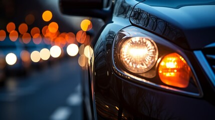 Glaring headlights contributing to nighttime road light pollution