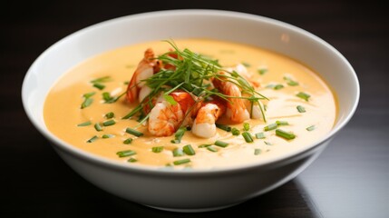 A bowl of creamy and comforting lobster bisque