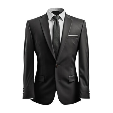 Black Suit Jacket for men isolated on transparent background, PNG available