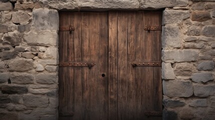A textured, aged wooden door with character