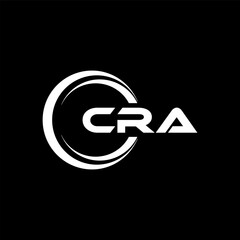 CRA letter logo design in illustration. Vector logo, calligraphy designs for logo, Poster, Invitation, etc.