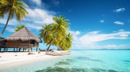 Fototapeta na wymiar A coconut inspired tropical paradise vacation