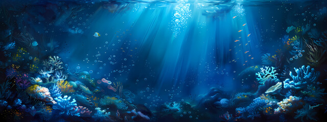 Obraz premium Luminous Depths: The Enchanted Underwater Realm