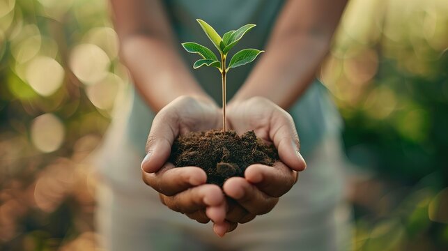 hands holding plant