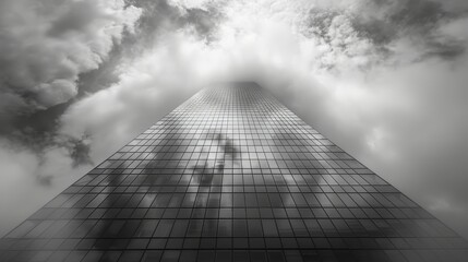 Fototapeta premium Fast clouds and the world's tallest building