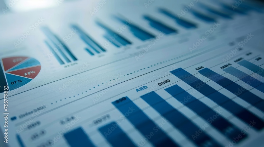 Poster business concept statistics. finance chart. financial planning. data analysis.