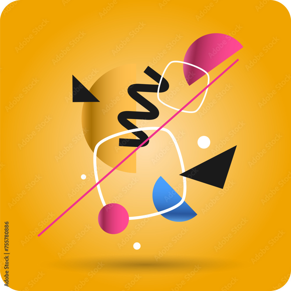 Poster modern geometric composition of various shapes. illustration for design. abstract background in the 