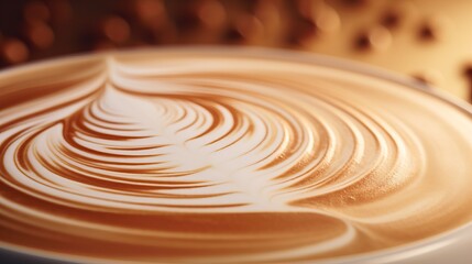 Fototapeta na wymiar A swirl of creamy latte art in motion