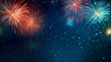 Fototapeta premium Fireworks background for celebration, holiday celebration concept