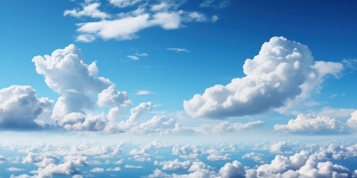 Blue Sky Filled With White Clouds Generative AI