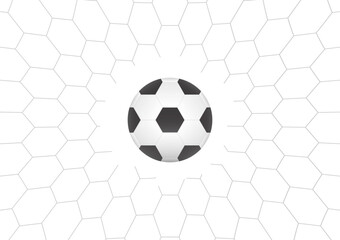 Football or Soccer Ball in Goal. Football Championship. Soccer Banner Template for Poster. Vector Illustration. 